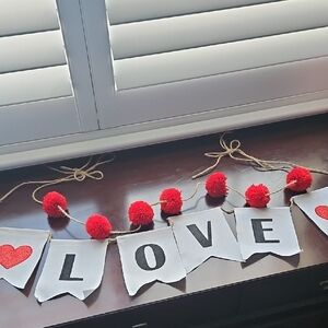 Red/White LOVE Banner And Bunnt
